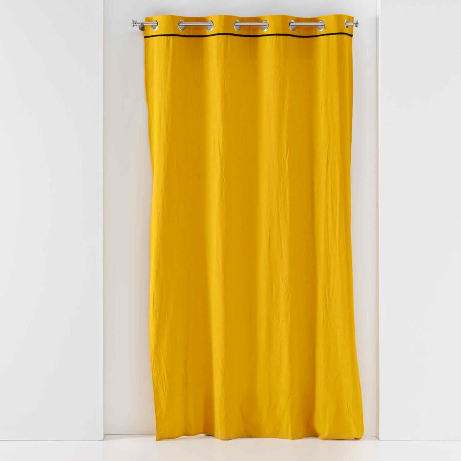 Tenda cotone lavato (135 x 240 cm) Linette Giallo 4