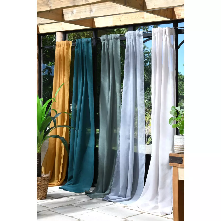 Visillo con cinta fruncidora (140 x 260 cm) Derby Gris ratón 5