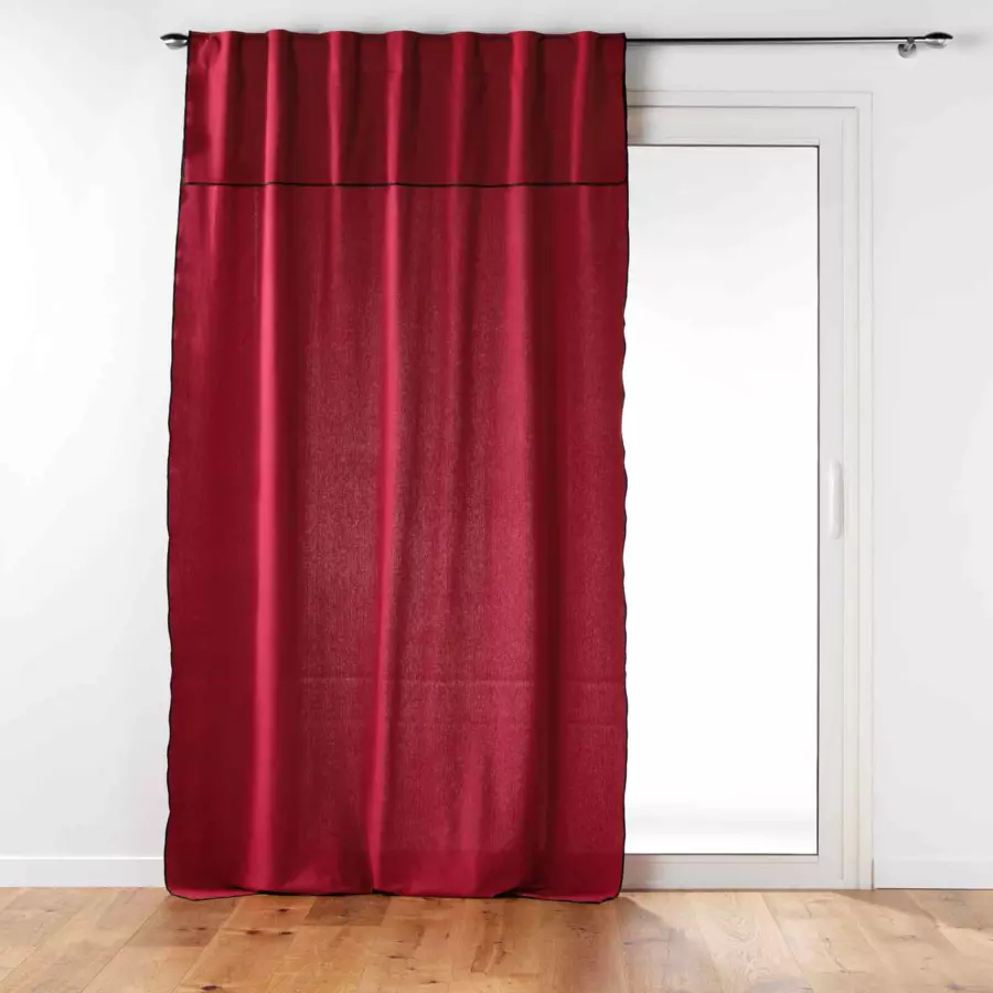 Cortina  semi-opaca algodón reciclable (140 x 240 cm) Mistraline Burdeos 4