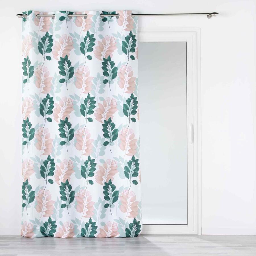 Vorhang (140 x 280 cm) Belline Weiß und smaragdgrün 4
