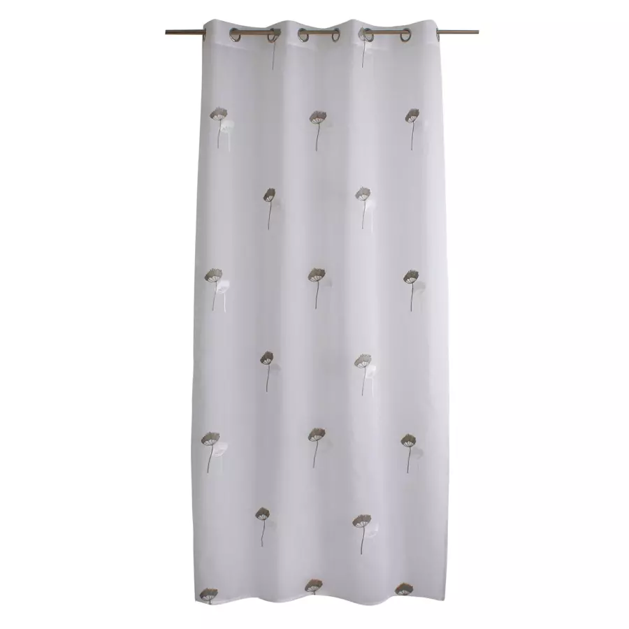 Voilage brodé (140 x 240 cm) Cosmos Gris 4