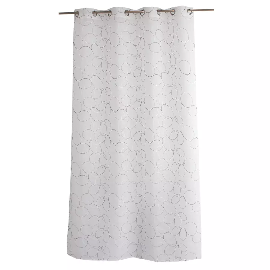 Voilage brodé (140 x 240 cm) Galet Gris 4