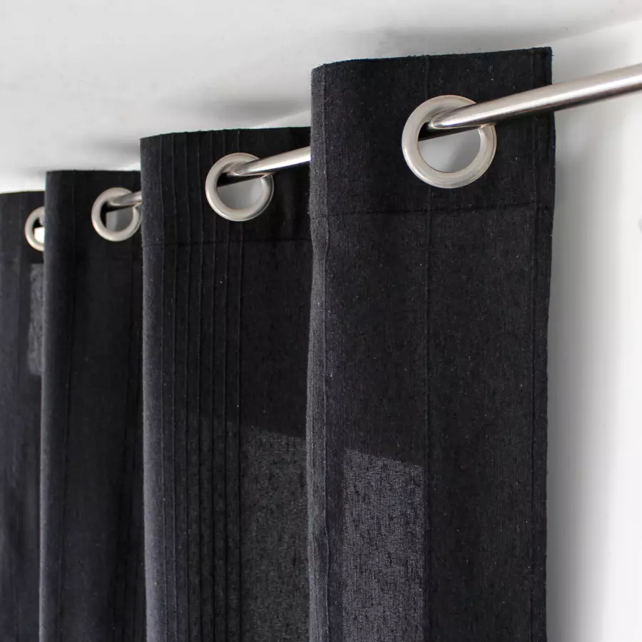 Rideau coton recyclé (140 x 240 cm) Bombay Gris anthracite 4