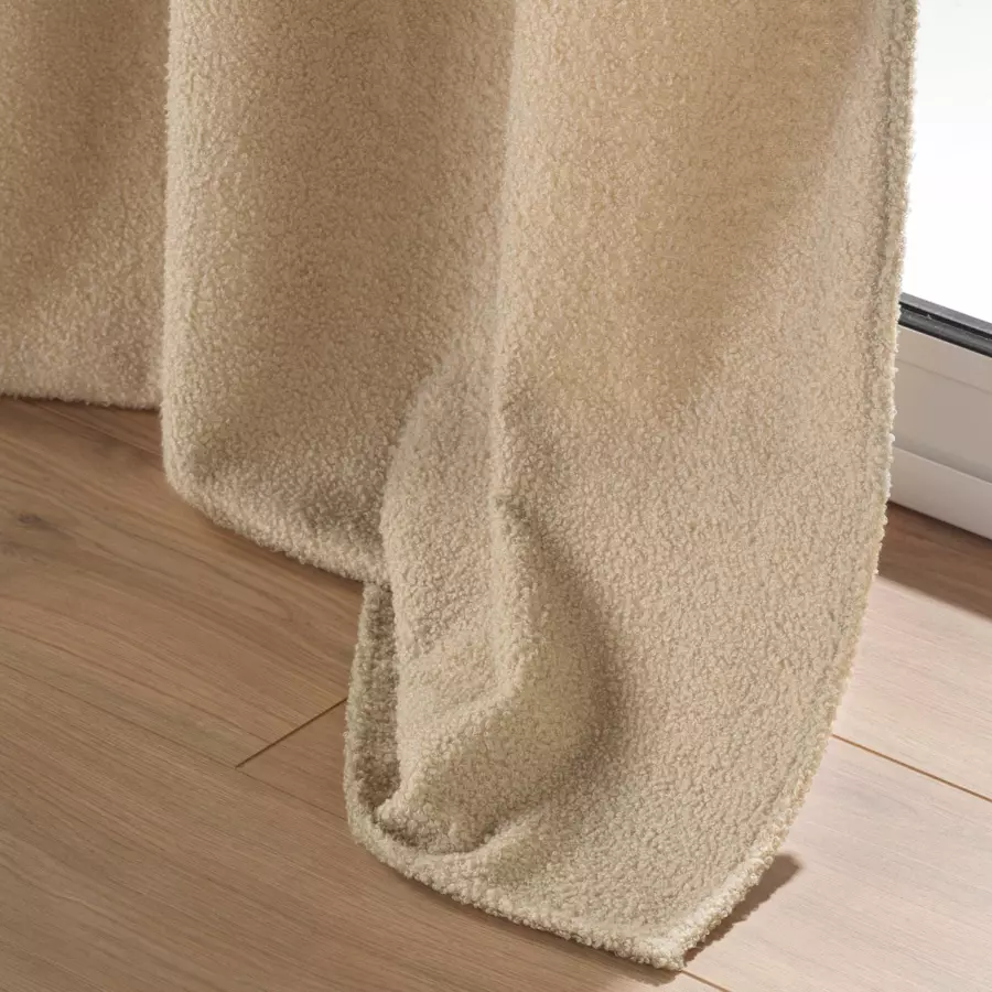 Cortina con rizos (140 x 240 cm) Woly Beige