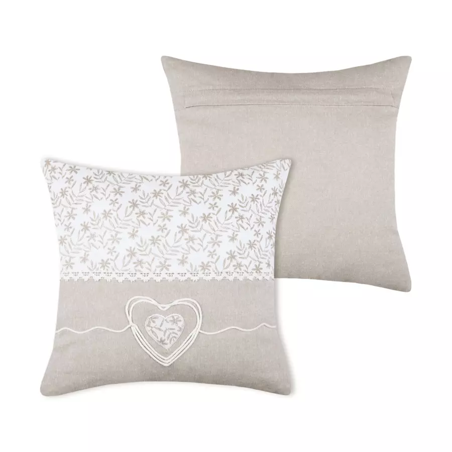 Coussin carré coton (40 cm) Sophie Beige 4