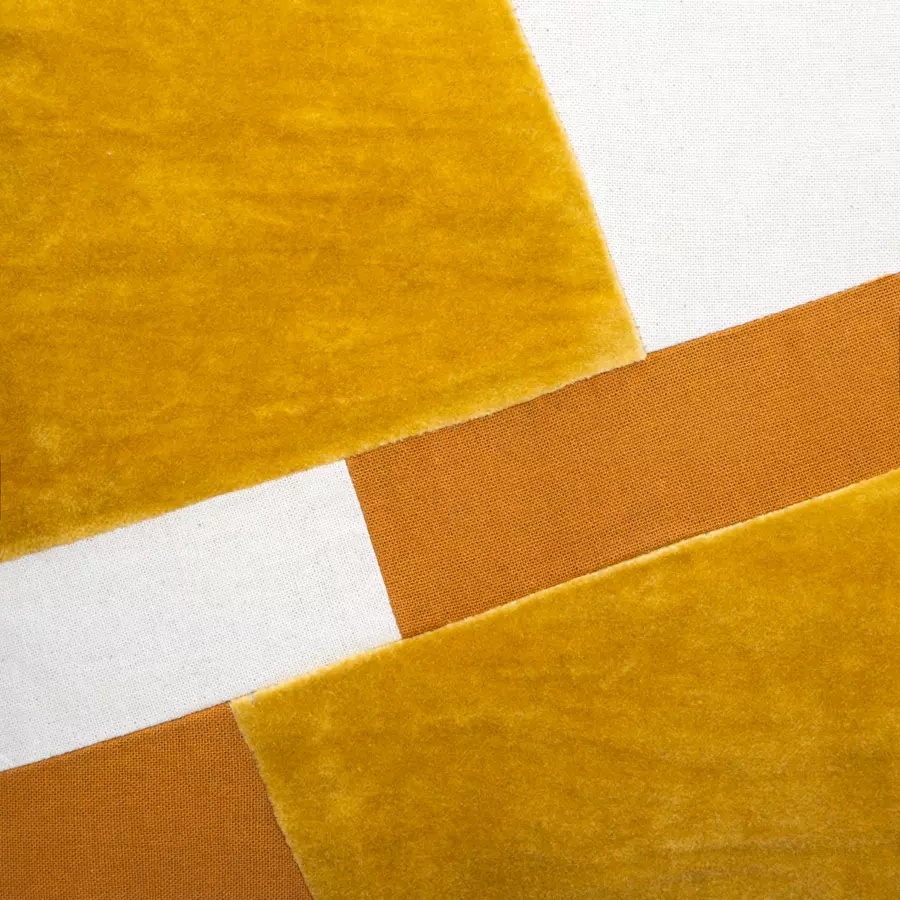 Coussin carré (40 cm) Patch Jaune ocre 4