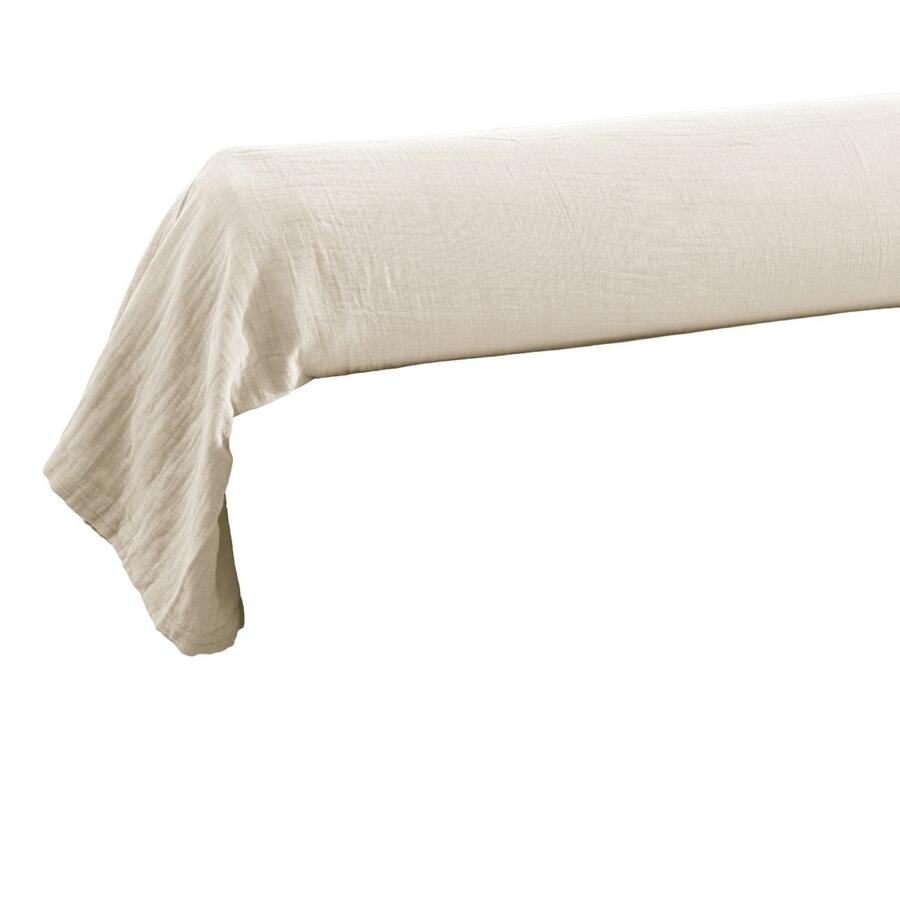 Funda de almohada travesaño en gasa de algodón (L185 cm) Gaïa Beige pampa 4