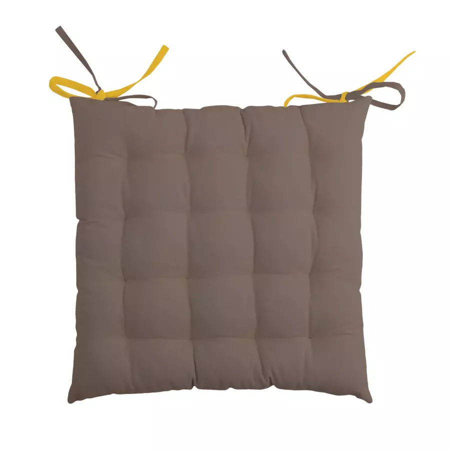 Coussin de chaise carré Duo Jaune moutarde