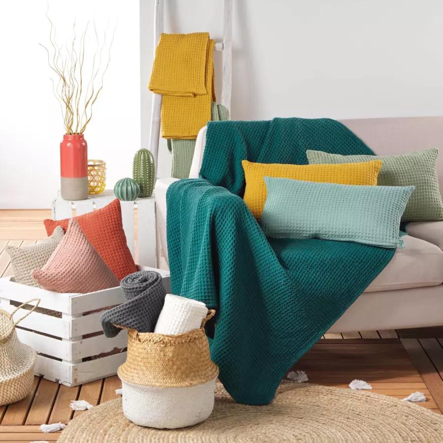 Plaid doux (150 cm) Gaufrette Terracotta 4