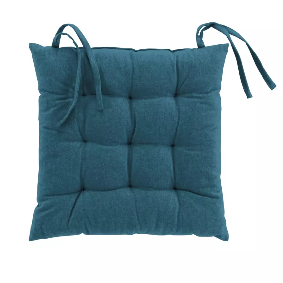Coussin de chaise coton recyclé Mistral Bleu canard 5