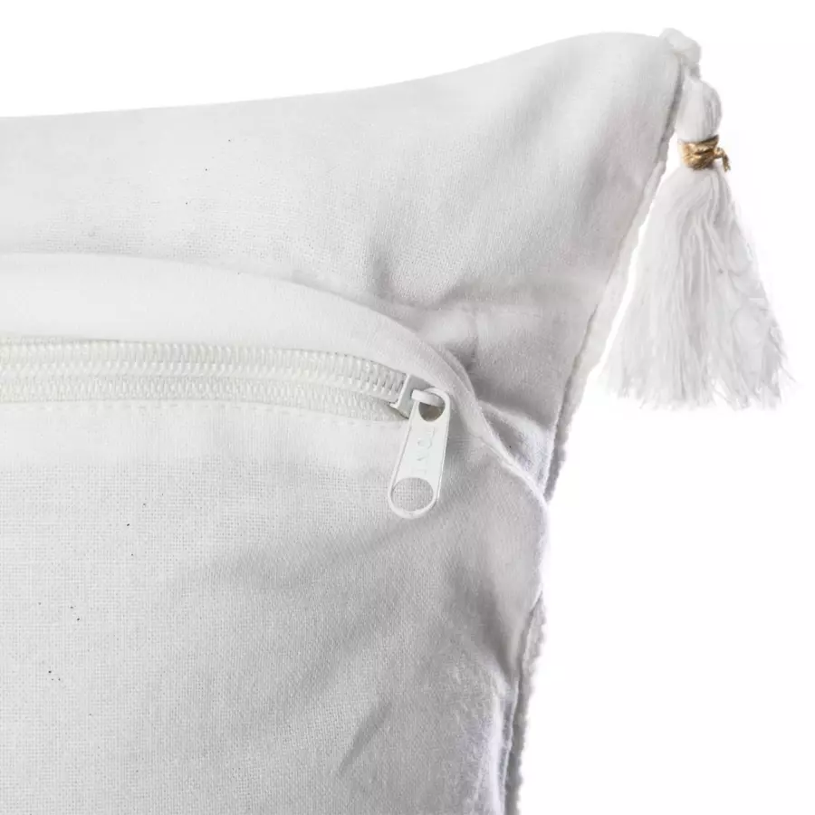 Funda para cojín (40 cm) Slub Blanco 5