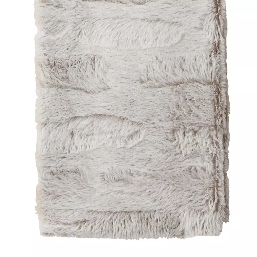 Housse de coussin carrée fausse fourrure (40 cm) Lynx Beige