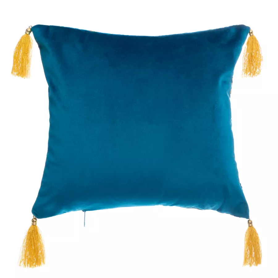 Coussin carré (40 cm) Glitter Bleu canard 5