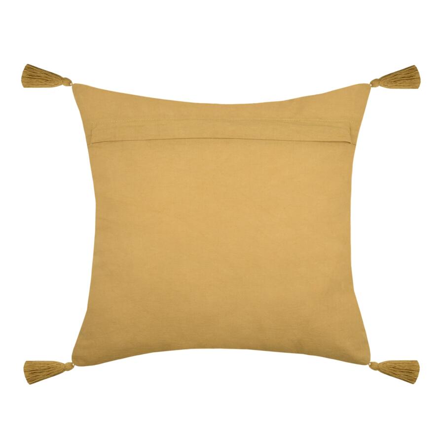 Cuscino quadrato garza di  cotone (40 cm) Sunda Giallo senape