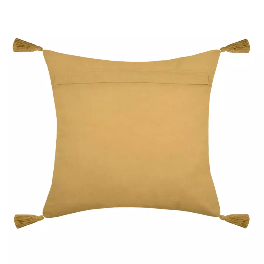 Coussin carré gaze de coton (40 cm) Sunda Jaune moutarde