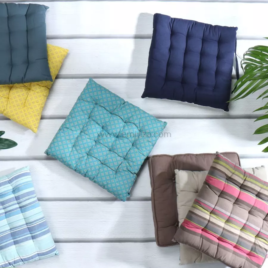 Coussin de chaise carré Datara Bleu orage 4