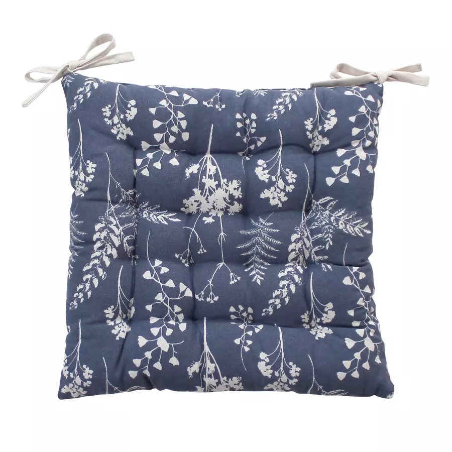Coussin de chaise carré Herbier Bleu 5