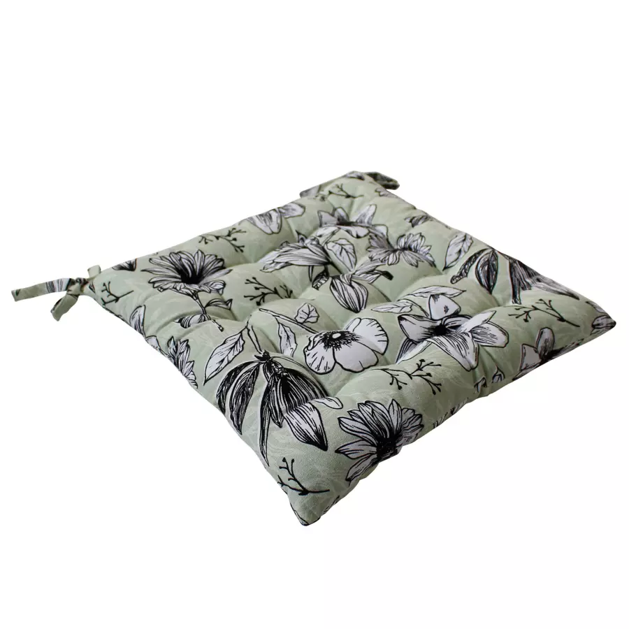 Coussin de chaise carré Lily Vert sauge 5