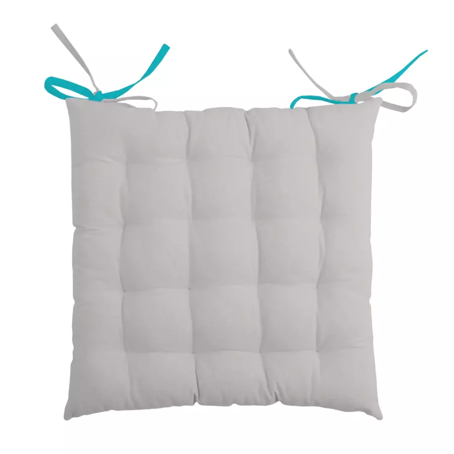 Coussin de chaise carré Duo Bleu céladon