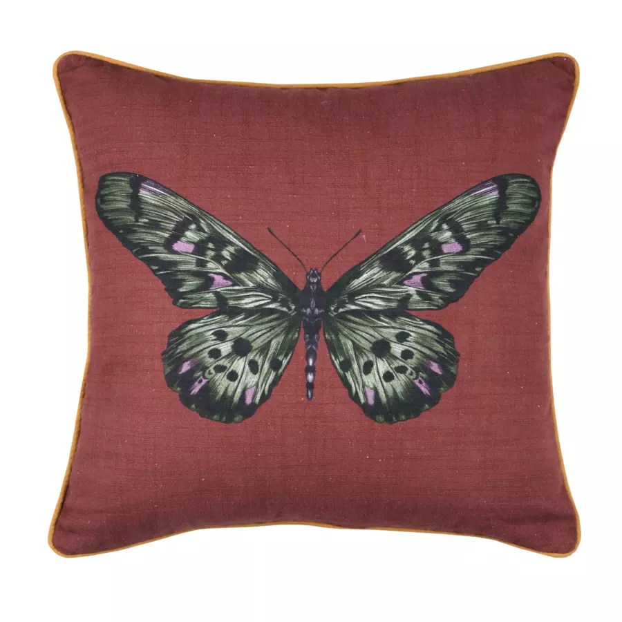 Coussin carré (40 cm) Curiosity Rouge grenache 4