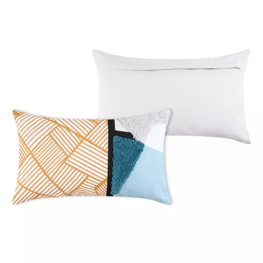 Coussin rectangulaire (50 cm) Quadro Jaune moutarde 4