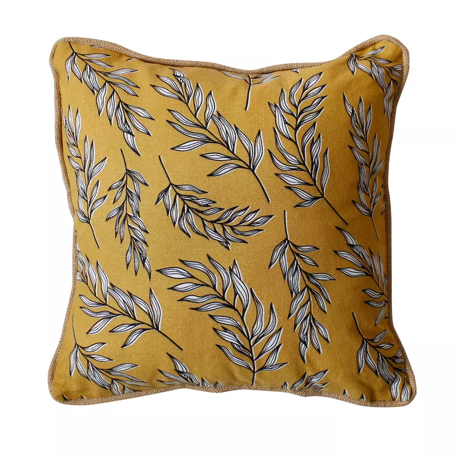 Cojín cuadrado en algodón (40 cm) Lily Amarillo ocre 5