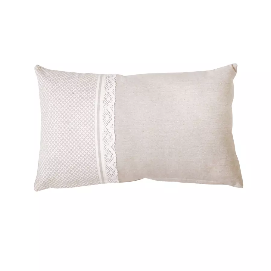 Cojín rectangular en algodón reciclado (50 cm) Rosa Beige 4