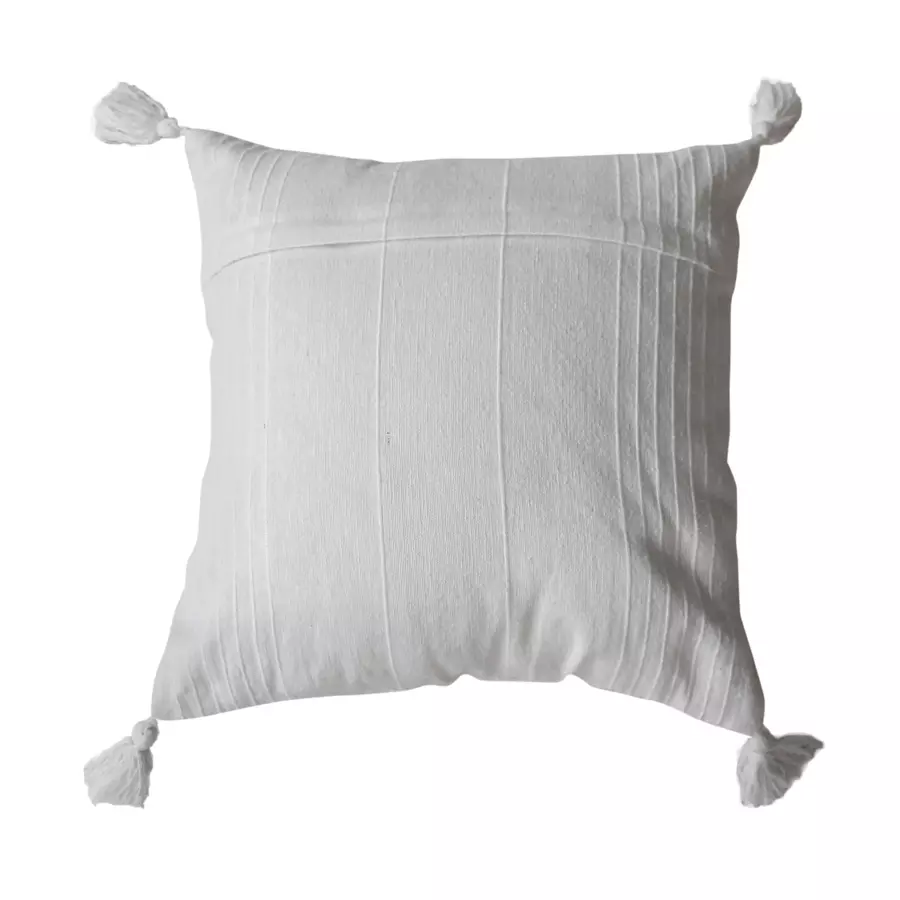 Coussin carré coton recyclé (40 cm) Bombay Blanc 5
