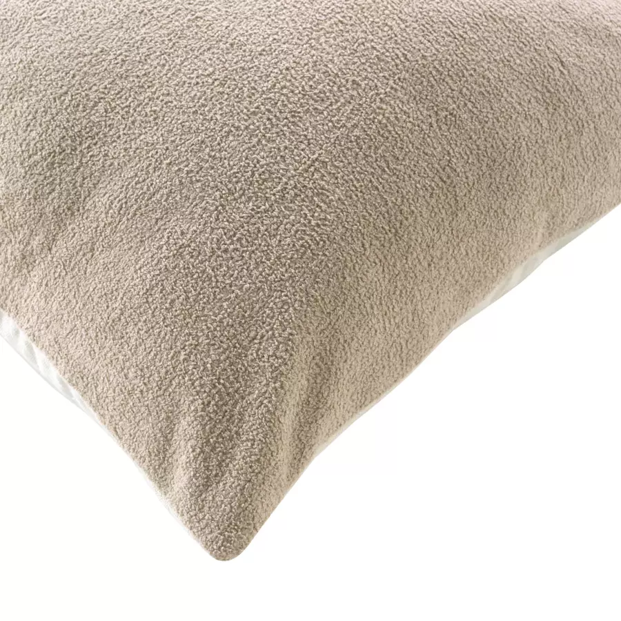 Coussin carré bouclette (45 cm) Tessa Beige