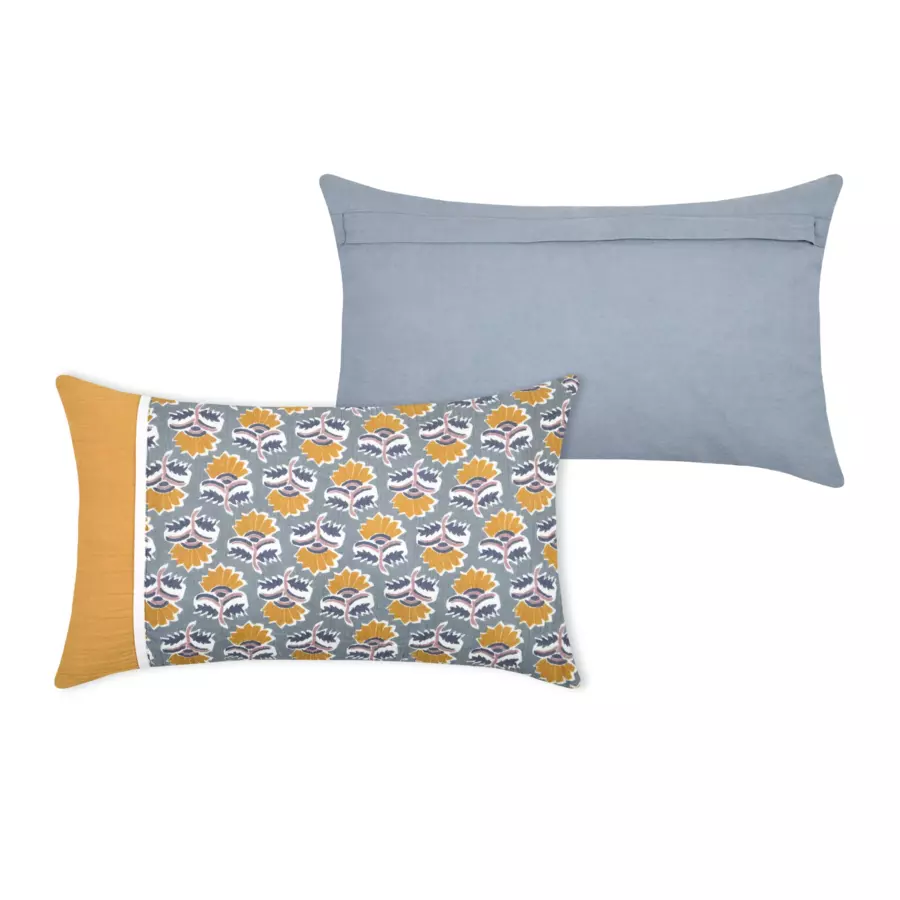 Cojín rectangular gasa de algodón (50 cm) Sunda Azul indigo