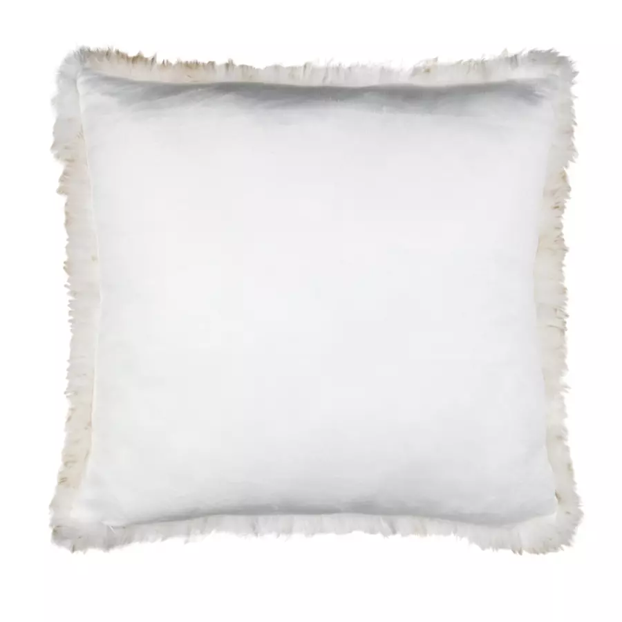 Coussin carré fausse fourrure (50 cm) Kingston Beige