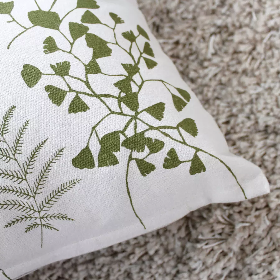 Coussin rectangulaire coton (50 cm) Herbier Vert olive 4