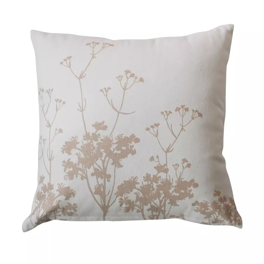 Coussin carré coton (40 cm) Herbier Beige 5
