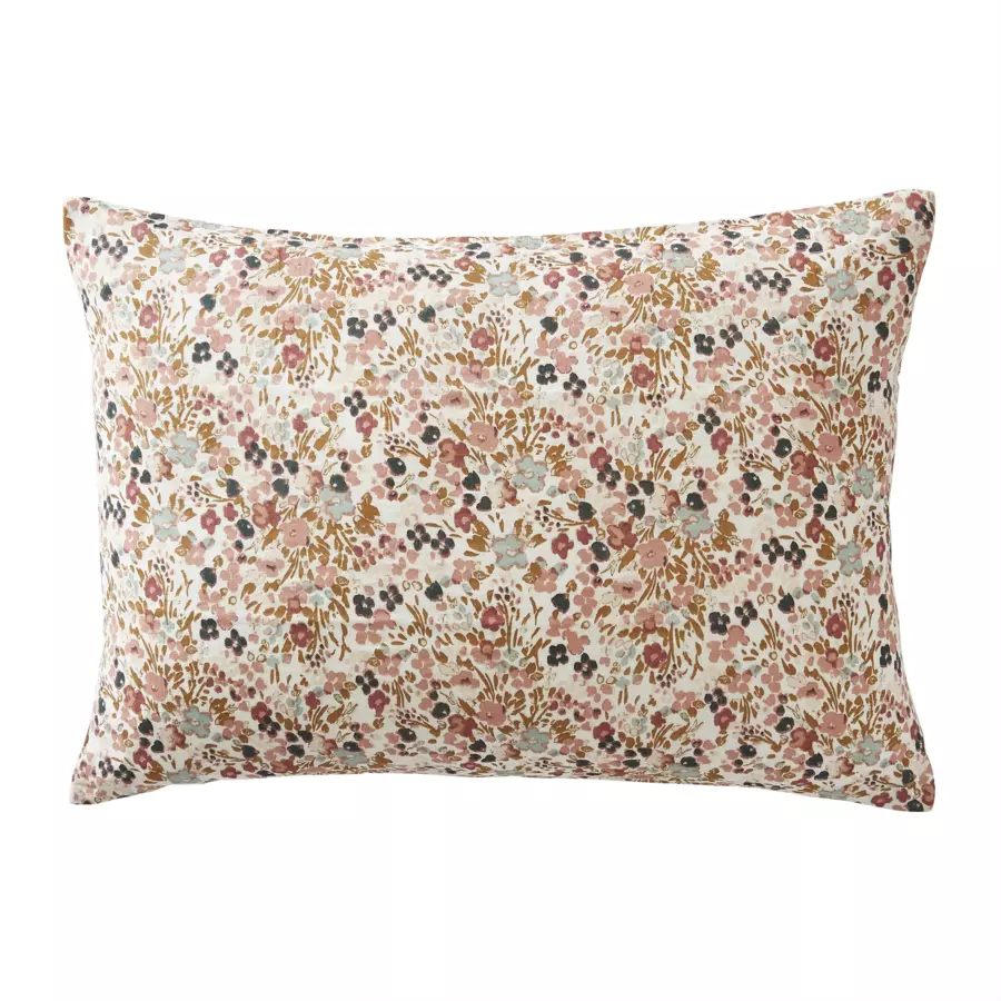 Rechteckiger Kopfkissenbezug aus Baumwoll-Gaze (70 cm) Capucine Mehrfarbig 5