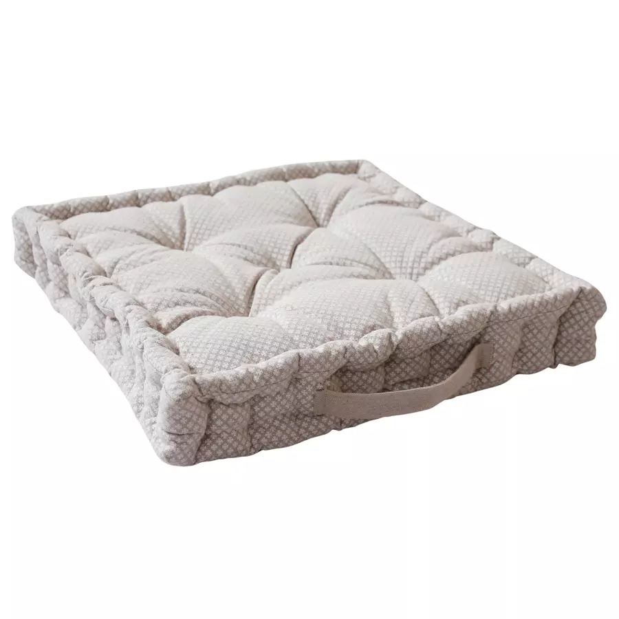 Coussin de sol carré coton recyclé (40 cm) Rosa Beige 4