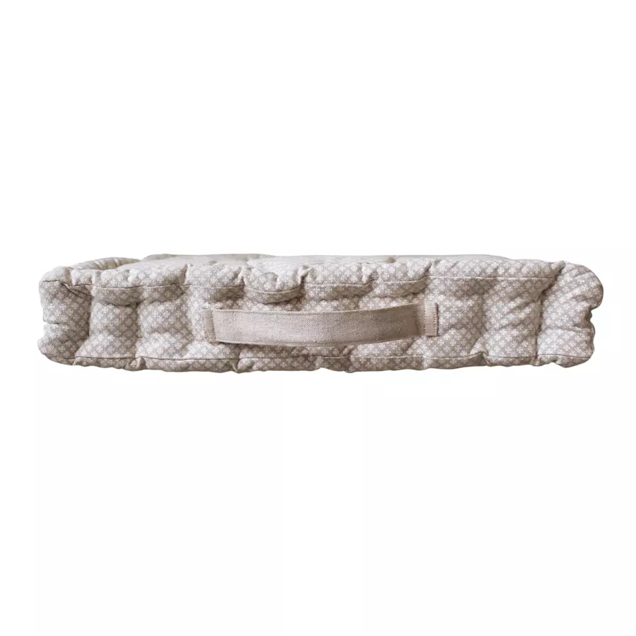 Coussin de sol carré coton recyclé (40 cm) Rosa Beige 5