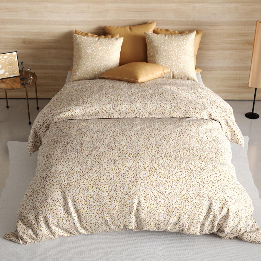 Funda Nórdica y dos fundas para almohada en algodón (240 cm) Hanabi Marrón 4