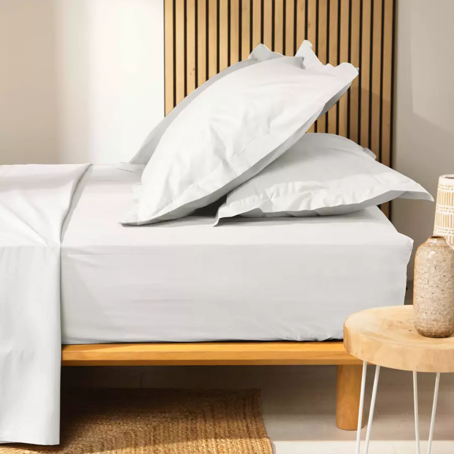 Sábana bajera en algodón bio (90 cm) Biolina Blanco 5
