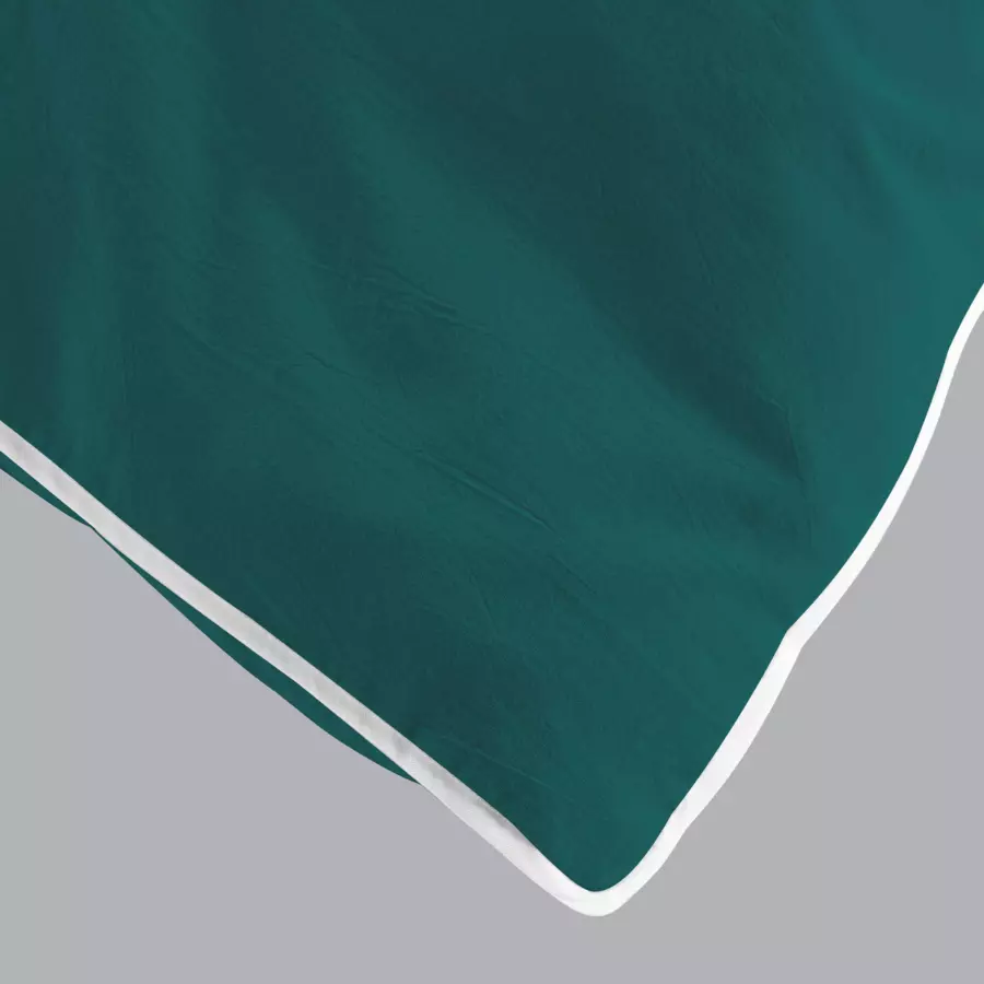 Funda Nórdica y dos fundas para almohadas algodón lavado (240 cm) Linette Azul petróleo 4