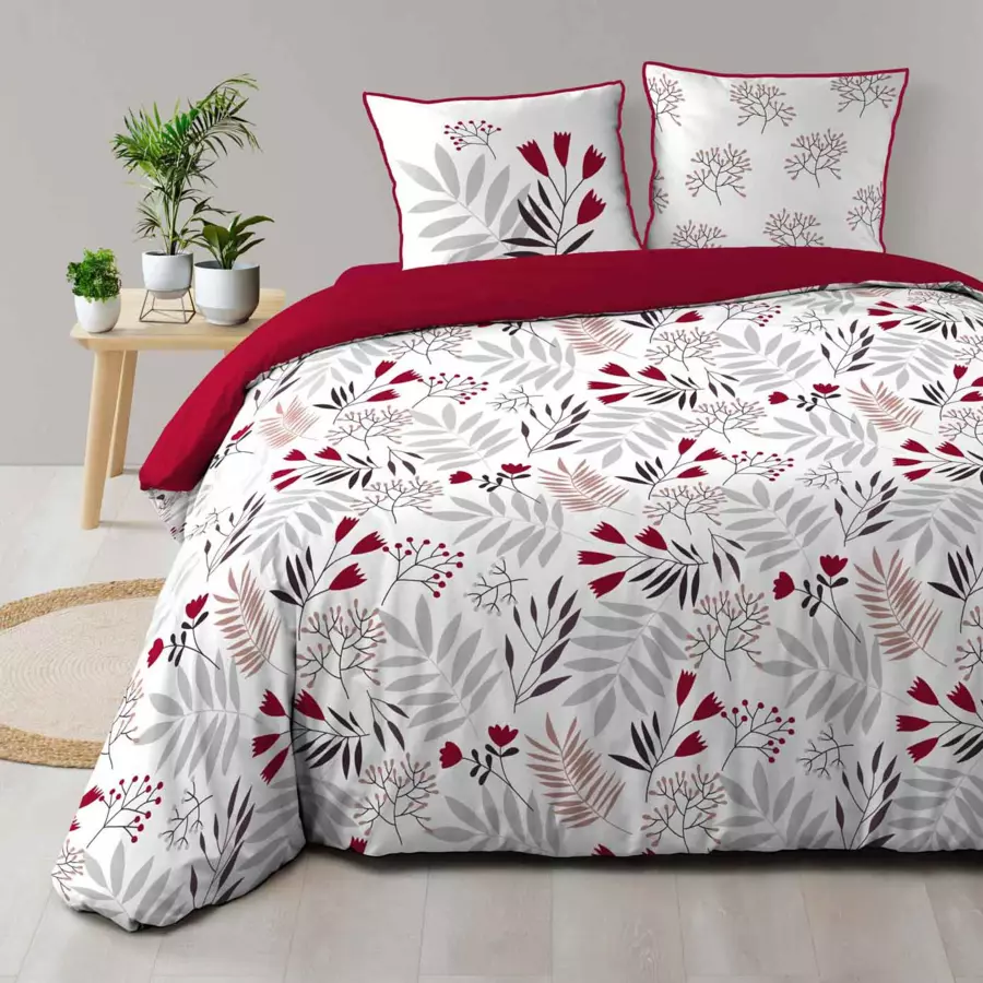 Funda Nórdica y dos fundas para almohadas algodón bio (240 cm) Clémence Blanco 4
