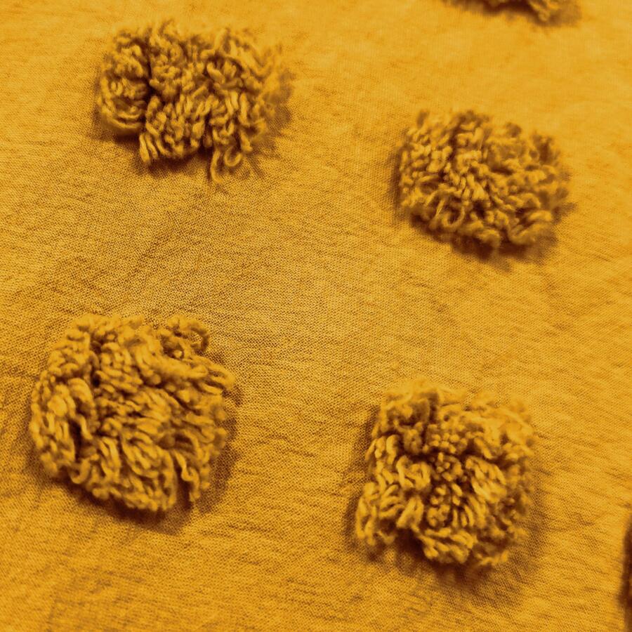Copripiumino e due federe quadrate cotone lavato (240 cm) Moura Giallo ocra 4