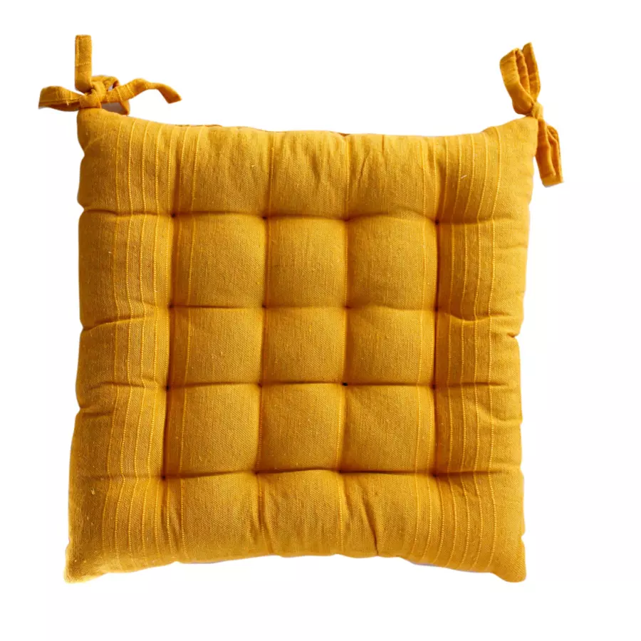 Cuscino per sedia quadrato Bombay Giallo senape 4