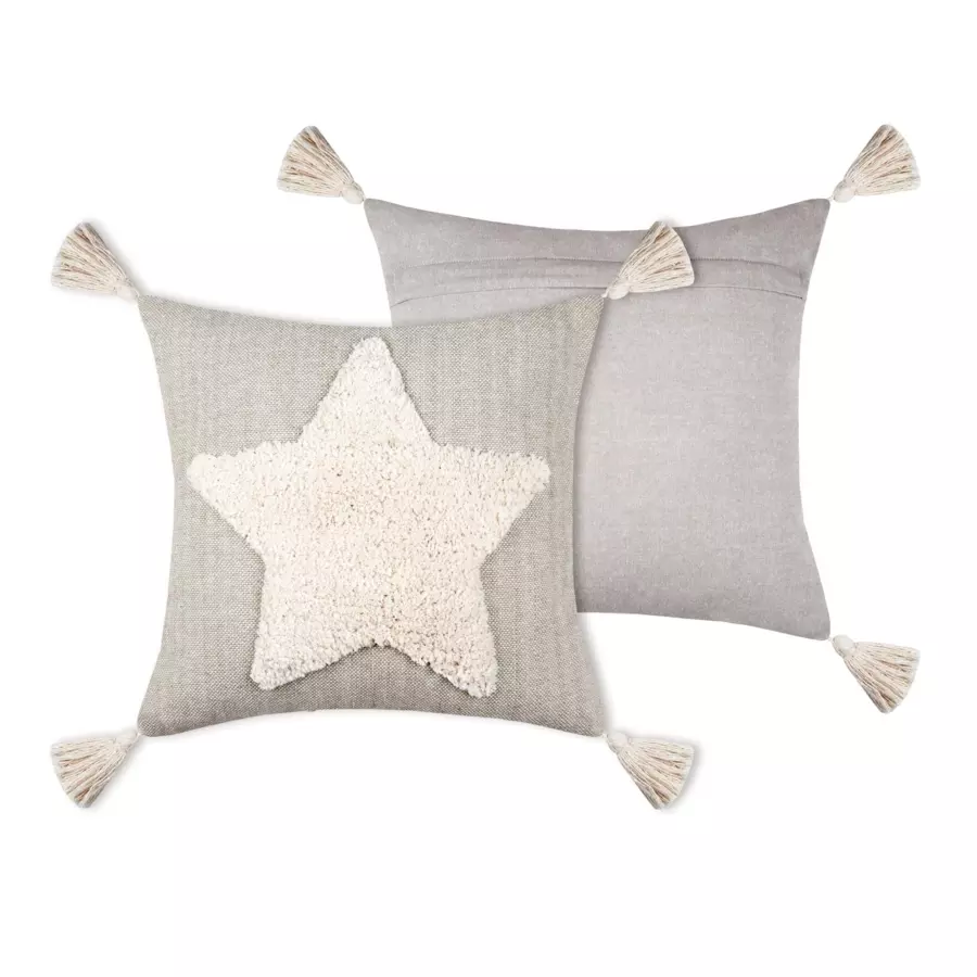 Coussin carré (40 cm) Hayden étoile Ecru 4