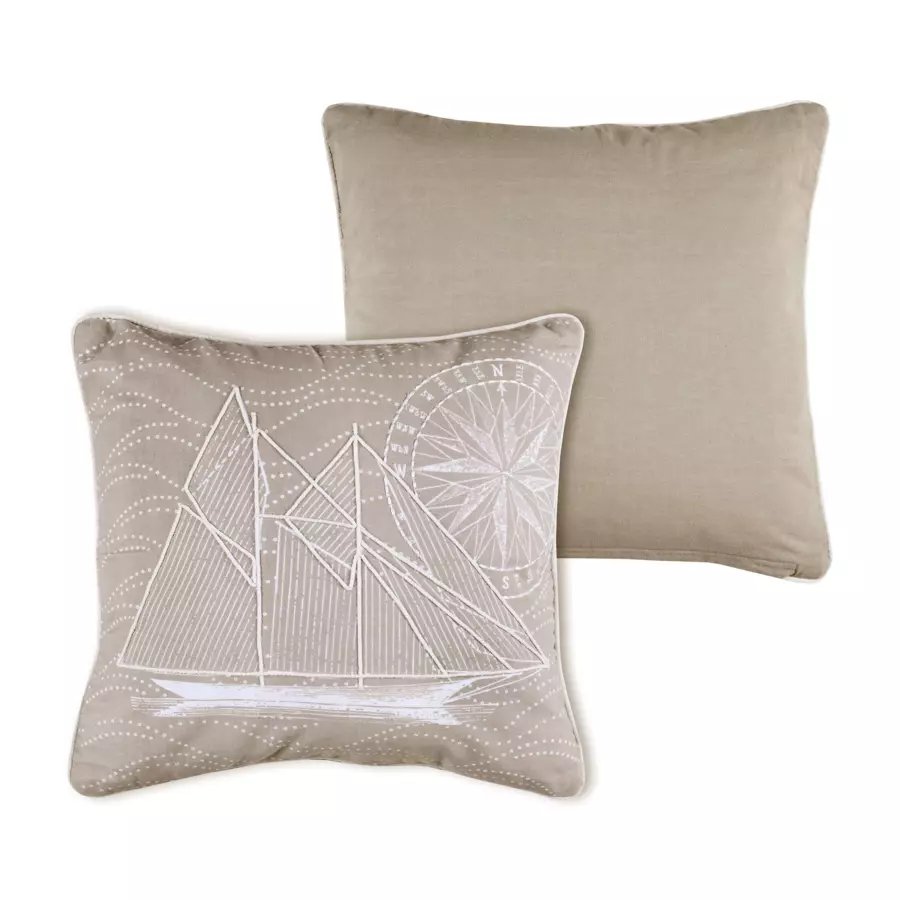 Coussin carré coton (40 cm) Yacht Gris 4