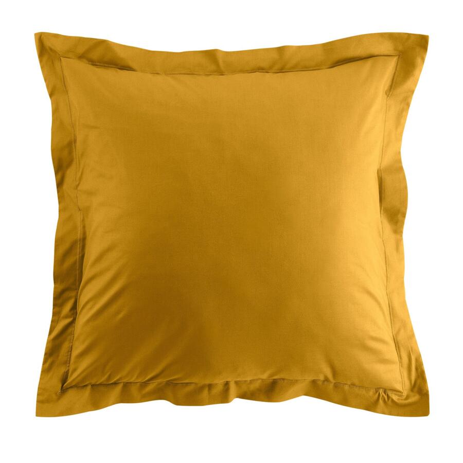 Funda de almohada cuadrada en algodón bio (63 cm) Biolina Amarillo ocre 5