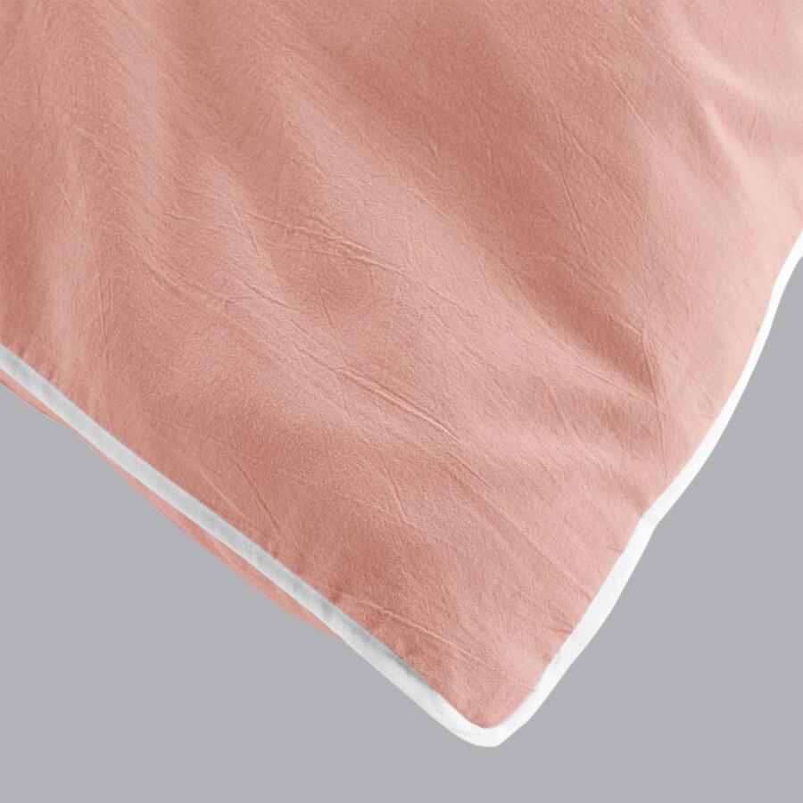 Funda Nórdica y dos fundas para almohadas algodón lavado (240 cm) Linette Rosa 4