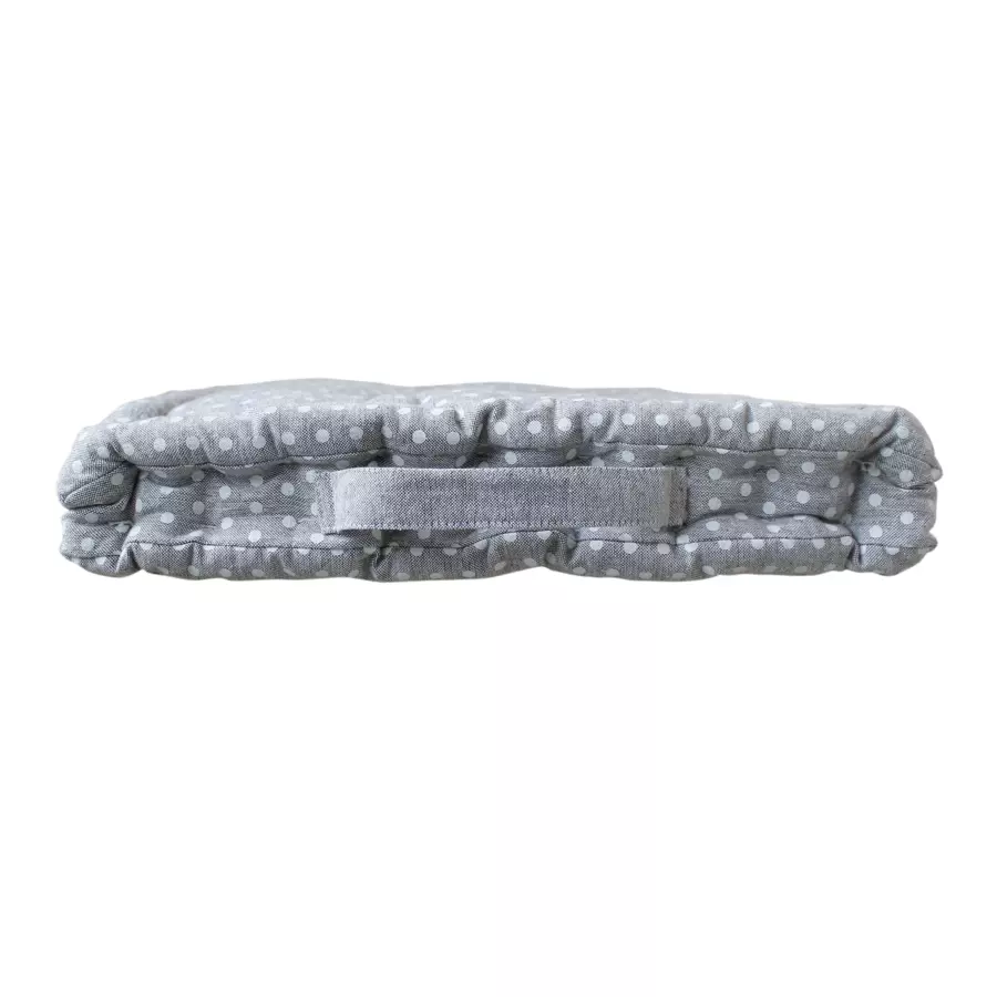 Coussin de sol carré coton recyclé (40 cm) Elisa Gris clair 5