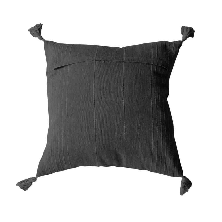 Coussin carré coton recyclé (40 cm) Bombay Gris anthracite 5