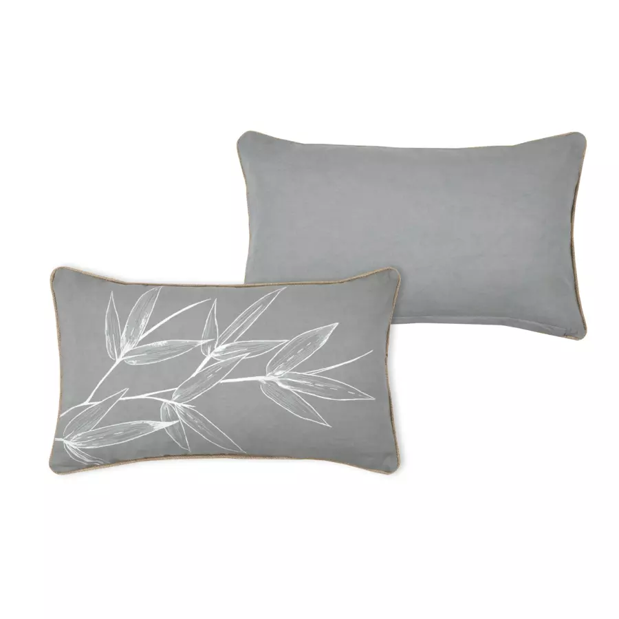 Coussin rectangulaire coton recyclé (50 cm) Asana Vert sauge 4