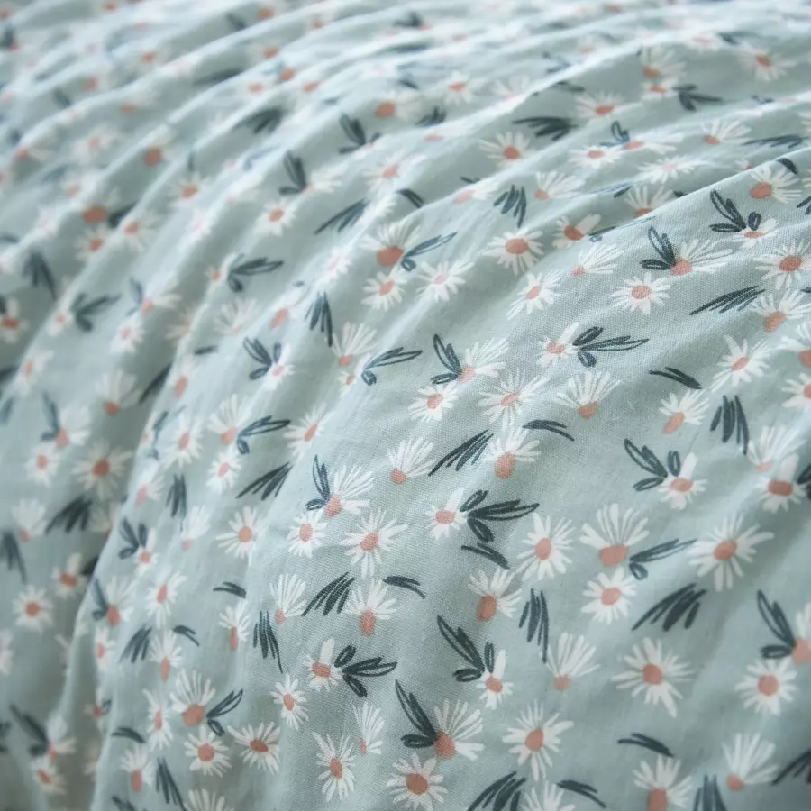 Funda nórdica en gasa de algodón (200 cm) Marguerite Azul 4